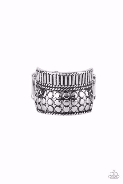 TENACIOUS TEXTURE - SILVER RING - PAPARAZZI
