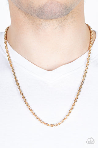 INDUSTRIAL INTERVAL - GOLD CHAIN URBAN NECKLACE - PAPARAZZI
