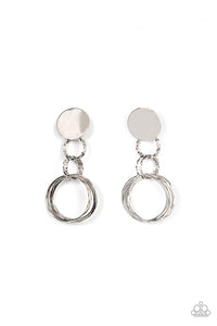 INDUSTRIALIZED FASHION - SILVER CIRCLE  POST EARRINGS - PAPARAZZI