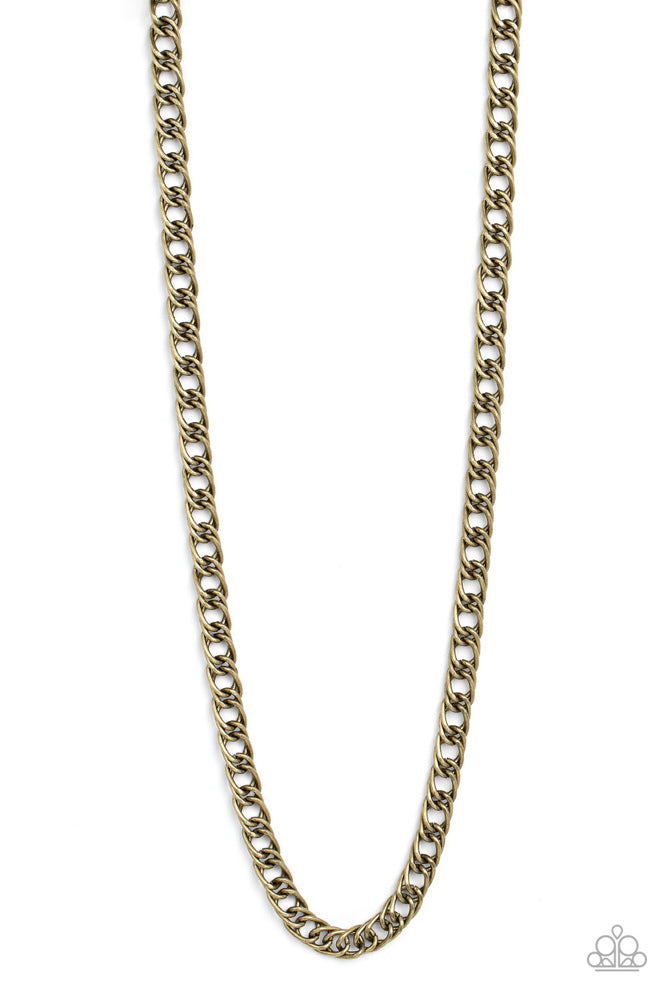 PRO LEAGUE - BRASS LINK NECKLACE - PAPARAZZI