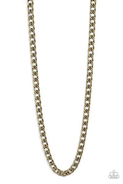 PRO LEAGUE - BRASS LINK NECKLACE - PAPARAZZI
