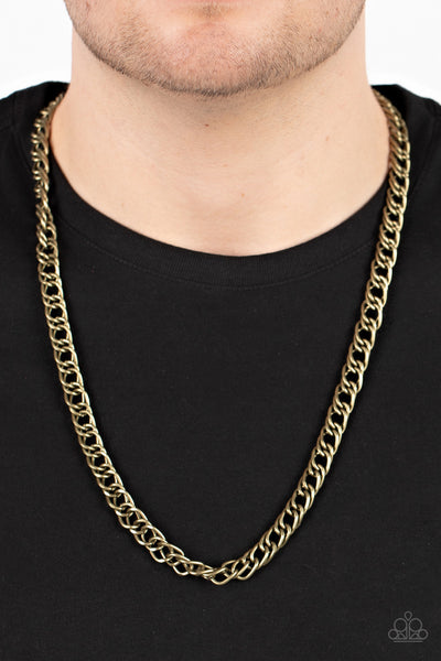 PRO LEAGUE - BRASS LINK NECKLACE - PAPARAZZI