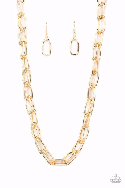 TOUGH CALL - GOLD HEAVY CHAIN NECKLACE - PAPARAZZI