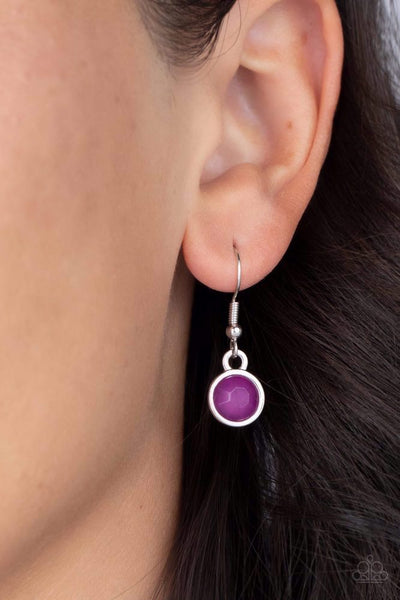 MOONBEAM MAGIC - PURPLE BEAD SILVER SHORT NECKLACE - PAPARAZZI