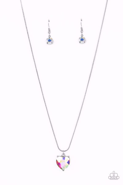SMITTEN WITH STYLE - MULTI IRIDESCENT GEM SNAKE CHAIN NECKLACE - PAPARAZZ