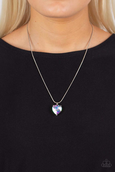 SMITTEN WITH STYLE - MULTI IRIDESCENT GEM SNAKE CHAIN NECKLACE - PAPARAZZ