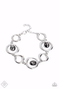 MARBLE MYRIAD - BLACK STONE SILVER BRACELET - PAPARAZZI FASHION FIX DECEMBER 2022
