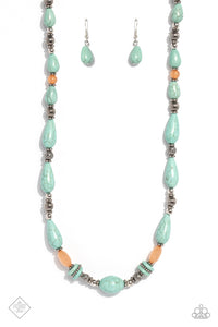 NILE RIVER REDUX - BLUE CORAL AND SILVER BEAD NECKLACE - PAPARAZZI - MAY 2023 FASHION FIX