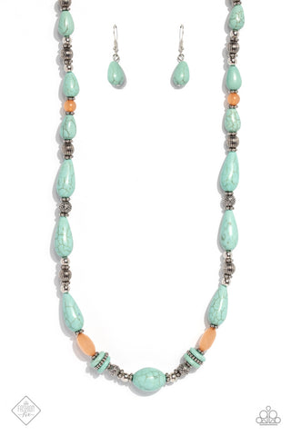 NILE RIVER REDUX - BLUE CORAL AND SILVER BEAD NECKLACE - PAPARAZZI - MAY 2023 FASHION FIX