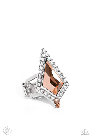 STYLISH STUDIO - ORANGE GEM SILVER RING - PAPARAZZI - MAY 2023 FASHION FIX
