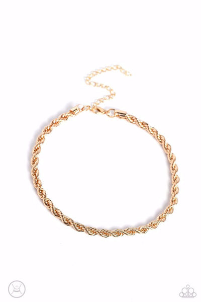 NEVER LOSE ROPE - GOLD ROPE CHAIN CHOKER NECKLACE - PAPARAZZI