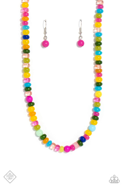 HEADLINER HIT - MULTI COLOR BEAD SHORT NECKLACE - PAPARAZZI JUNE 2023