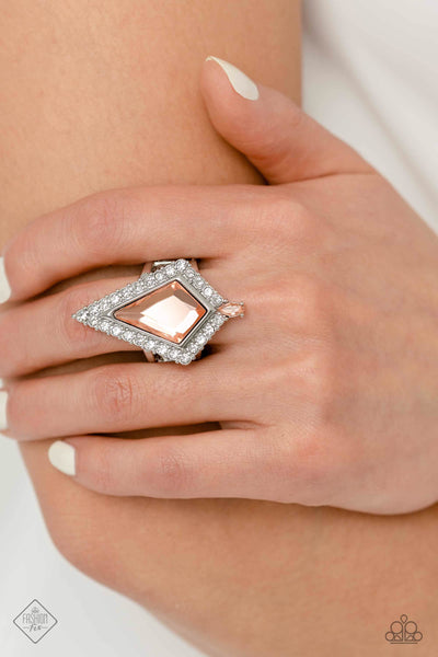 STYLISH STUDIO - ORANGE GEM SILVER RING - PAPARAZZI - MAY 2023 FASHION FIX