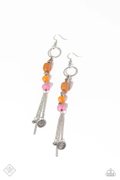 GARDENING GESTURE - ORANGE STONE SILVER EARRINGS - PAPARAZZI - FASHION FIX NOVEMBER 2023
