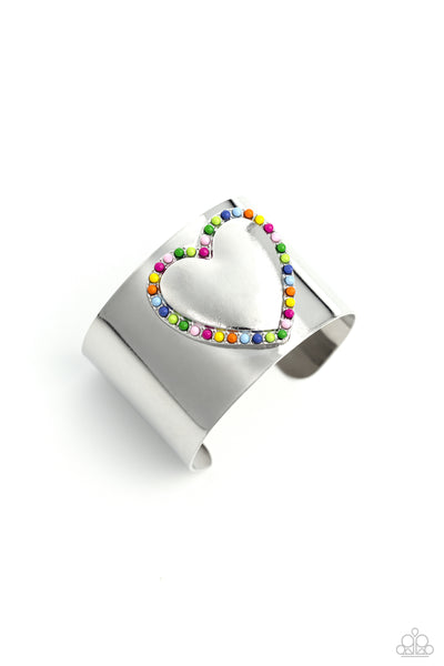 CUFFING SEASON - MULTI COLOR BEAD HEART CUFF BRACELET - 2023 CONVENTION EXCLUSIVE - PAPARAZZI