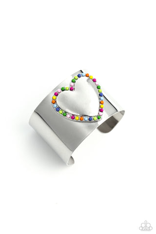 CUFFING SEASON - MULTI COLOR BEAD HEART CUFF BRACELET - 2023 CONVENTION EXCLUSIVE - PAPARAZZI
