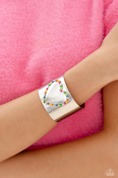 CUFFING SEASON - MULTI COLOR BEAD HEART CUFF BRACELET - 2023 CONVENTION EXCLUSIVE - PAPARAZZI