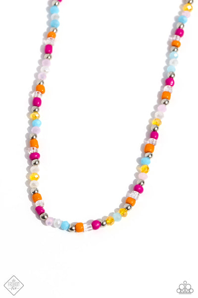 CARNIVAL CONFIDENCE - MULTI COLOR SEED BEAD SHORT NECKLACE - PAPARAZZI JANUARY 2024