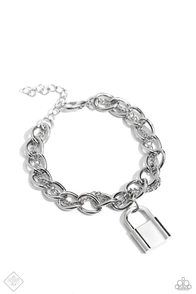 WATCH THE LOCK - SILVER LOCK CHARM BRACELET - PAPARAZZI JANUARY 2024