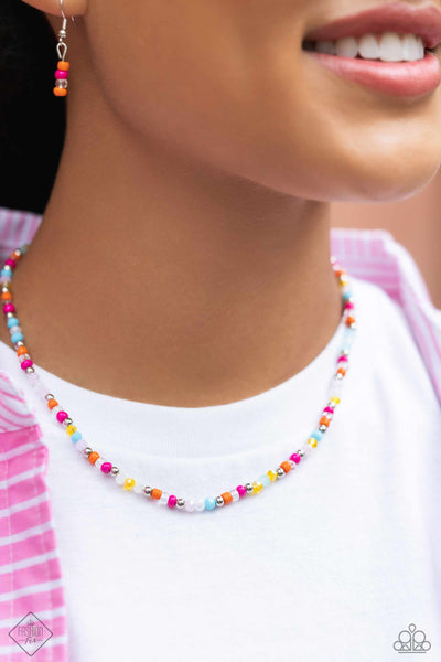CARNIVAL CONFIDENCE - MULTI COLOR SEED BEAD SHORT NECKLACE - PAPARAZZI JANUARY 2024