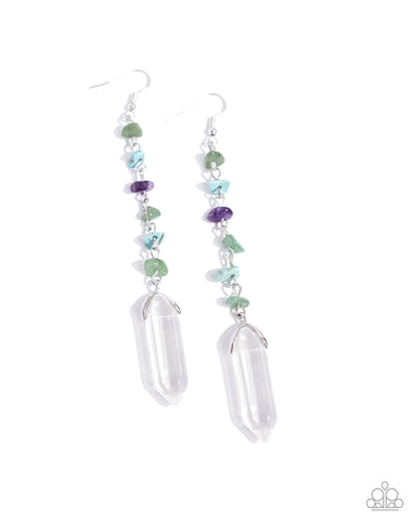 QUARTZ QUALIFICATION - MULTI  PURPLE CLEAR CRYSTAL EARRINGS - PAPARAZZI