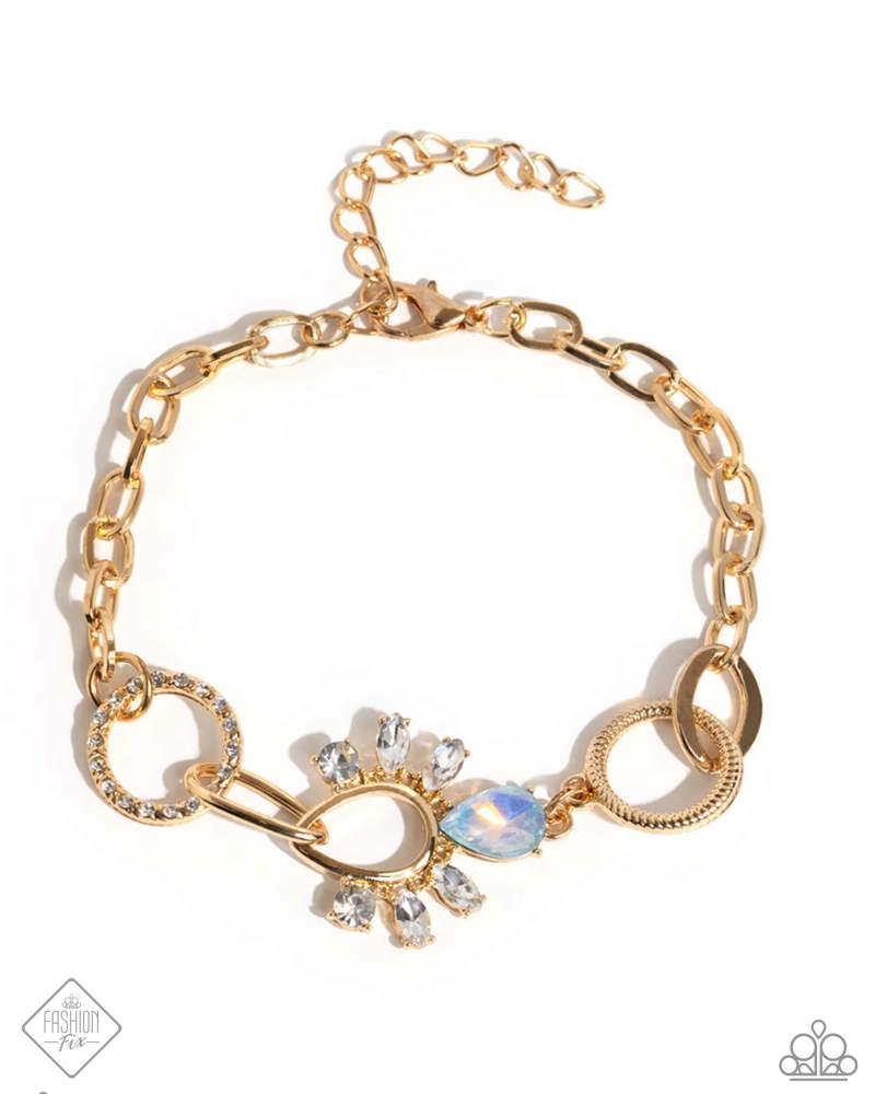 HEIRLOOM HAUL - MULTI IRIDESCENT GEM GOLD BRACELET - PAPARAZZI MAY 2024 FASHION FIX