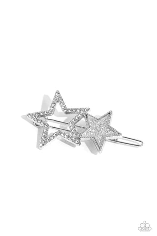 STELLAR SHINE - SILVER STAR HAIR CLIP - PAPARAZZI