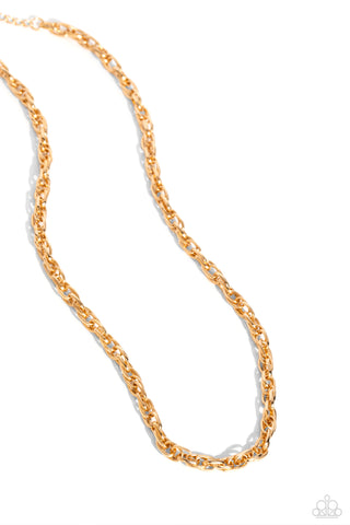 CHOPPER HOPPER - GOLD CHAIN URBAN NECKLACE - PAPARAZZI