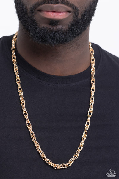 CHOPPER HOPPER - GOLD CHAIN URBAN NECKLACE - PAPARAZZI
