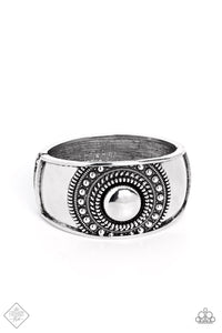 GORGEOUS GYPSY - SILVER STUD HINGED BRACELET - PAPARAZZI - MAY 2023 FASHION FIX