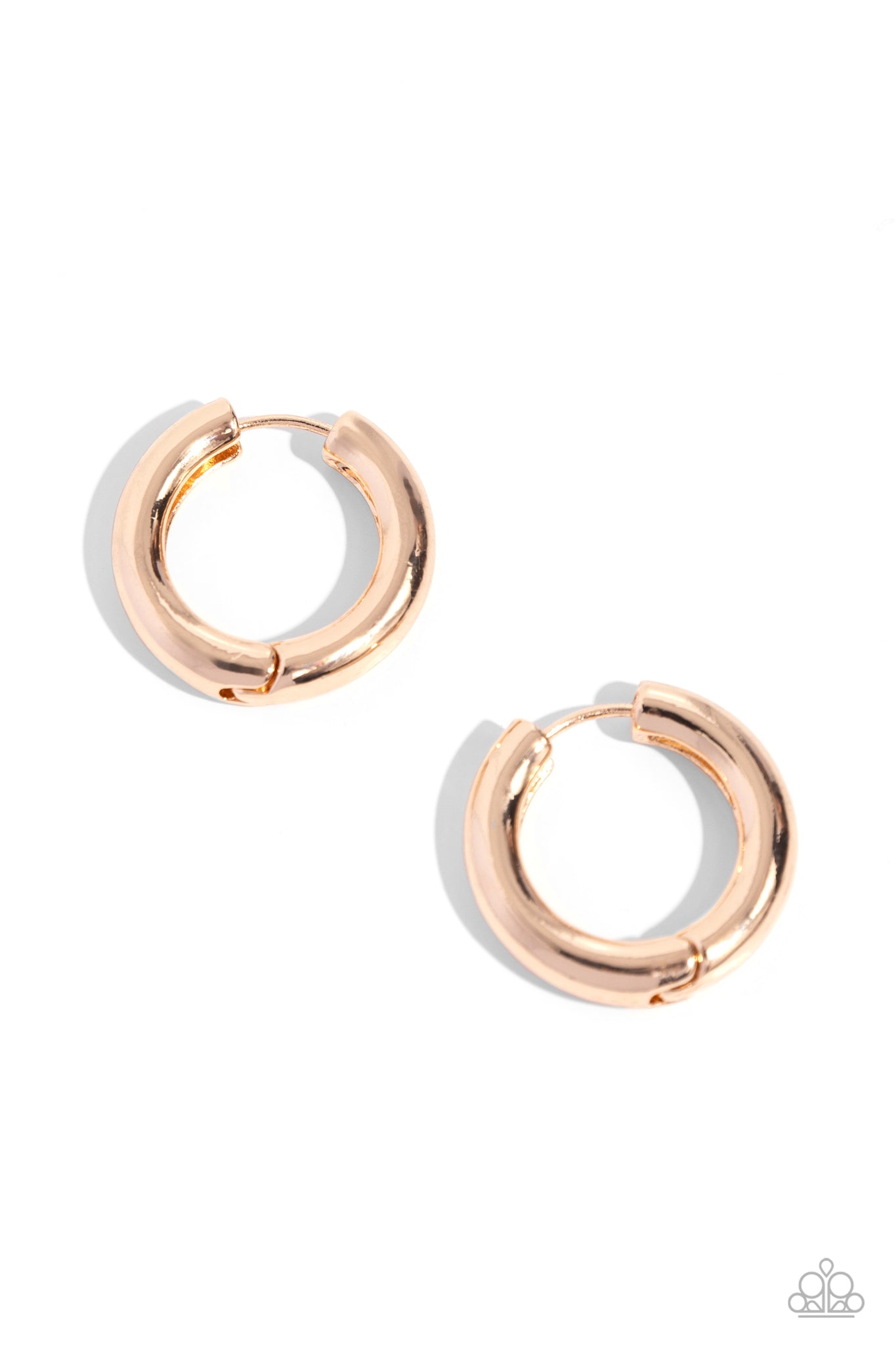 THE NEW CLASSIC - GOLD CIRCLE HINGE HOOP EARRINGS - PAPARAZZI