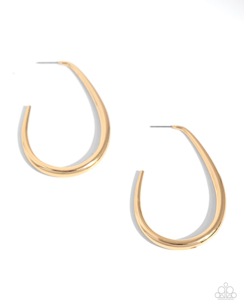 EXCLUSIVE ELEMENT - GOLD OVAL HOOP EARRINGS - PAPARAZZI