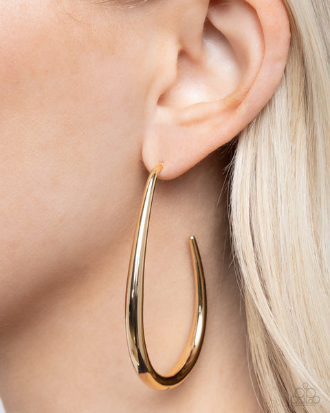 EXCLUSIVE ELEMENT - GOLD OVAL HOOP EARRINGS - PAPARAZZI