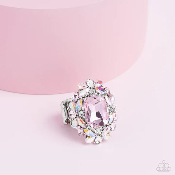 DYNAMIC DIADEM- PINK IRIDESCENT RING - PAPARAZZI ACCESSORIES - LIFE OF THE PARTY APRIL 2023 EXCLUSIVE