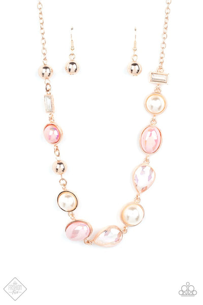 NAUTICAL NIRVANA - ROSE GOLD PEARL IRIDESCENT NECKLACE - PAPARAZZI - FASHION FIX SEPTEMBER 2021