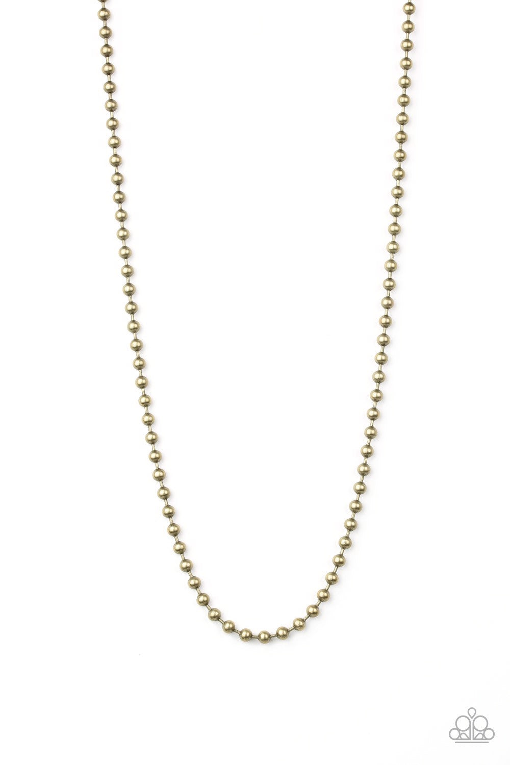 MARDI GRAS MADNESS - BRASS BALL CHAIN NECKLACE - PAPARAZZI
