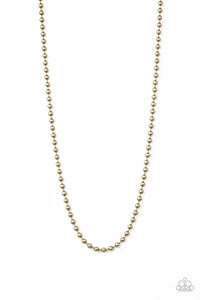 MARDI GRAS MADNESS - BRASS BALL CHAIN NECKLACE - PAPARAZZI