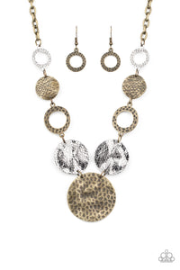 Brass disc necklace