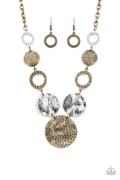 Brass disc necklace