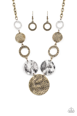 Brass disc necklace
