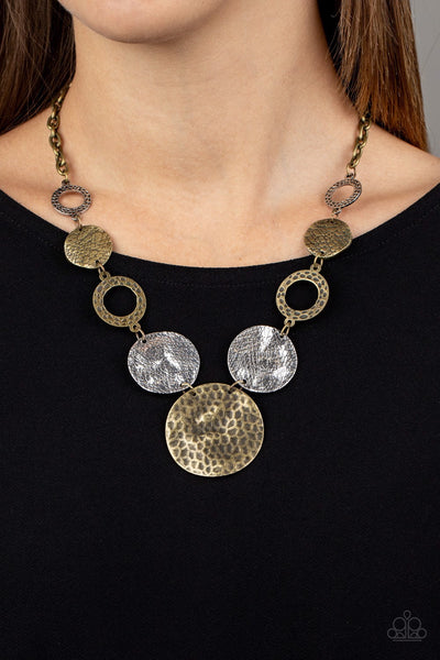 Brass disc necklace