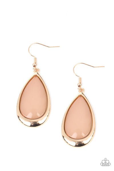 A WORLD TO SEER - BROWN SILVER TEARDROP EARRINGS