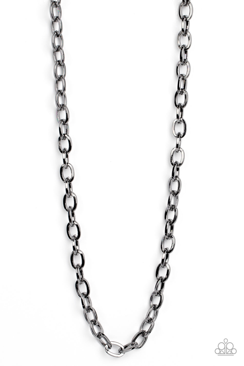 PLAYER OF THE YEAR - BLACK GUNMETAL CHAIN URBAN NECKLACE - PAPARAZZI