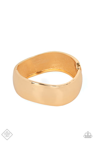 URBAN ANCHOR - GOLD HINGED BRACELET - PAPARAZZI FASHION FIX OCTOBER 2022