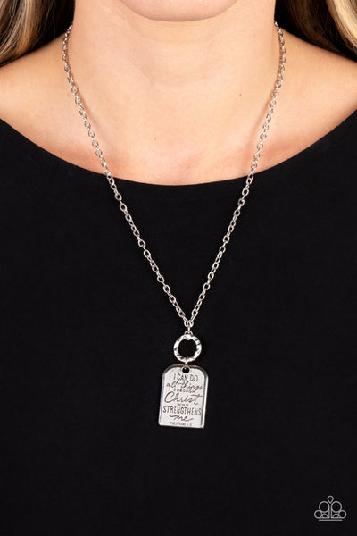 PERSEVERING PHILIPPIANS - SILVER "I CAN DO ALL THINGS THROUGH CHRIST" NECKLACE - PAPARAZZI