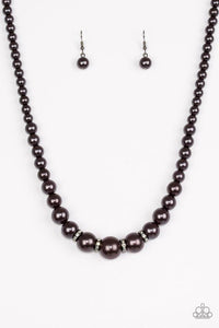 PARTY PEARLS - BLACK NECKLACE PAPARAZZI