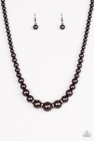 PARTY PEARLS - BLACK NECKLACE PAPARAZZI