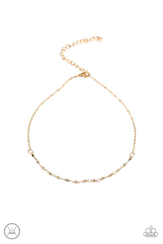 TAKE A RISK - GOLD CHOKER NECKLACE - PAPARAZZI
