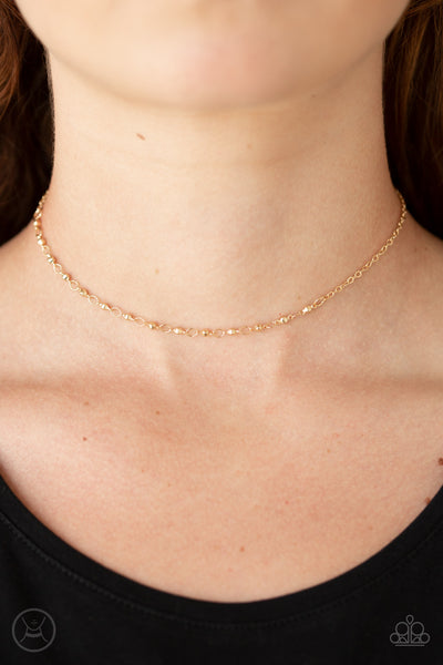 TAKE A RISK - GOLD CHOKER NECKLACE - PAPARAZZI