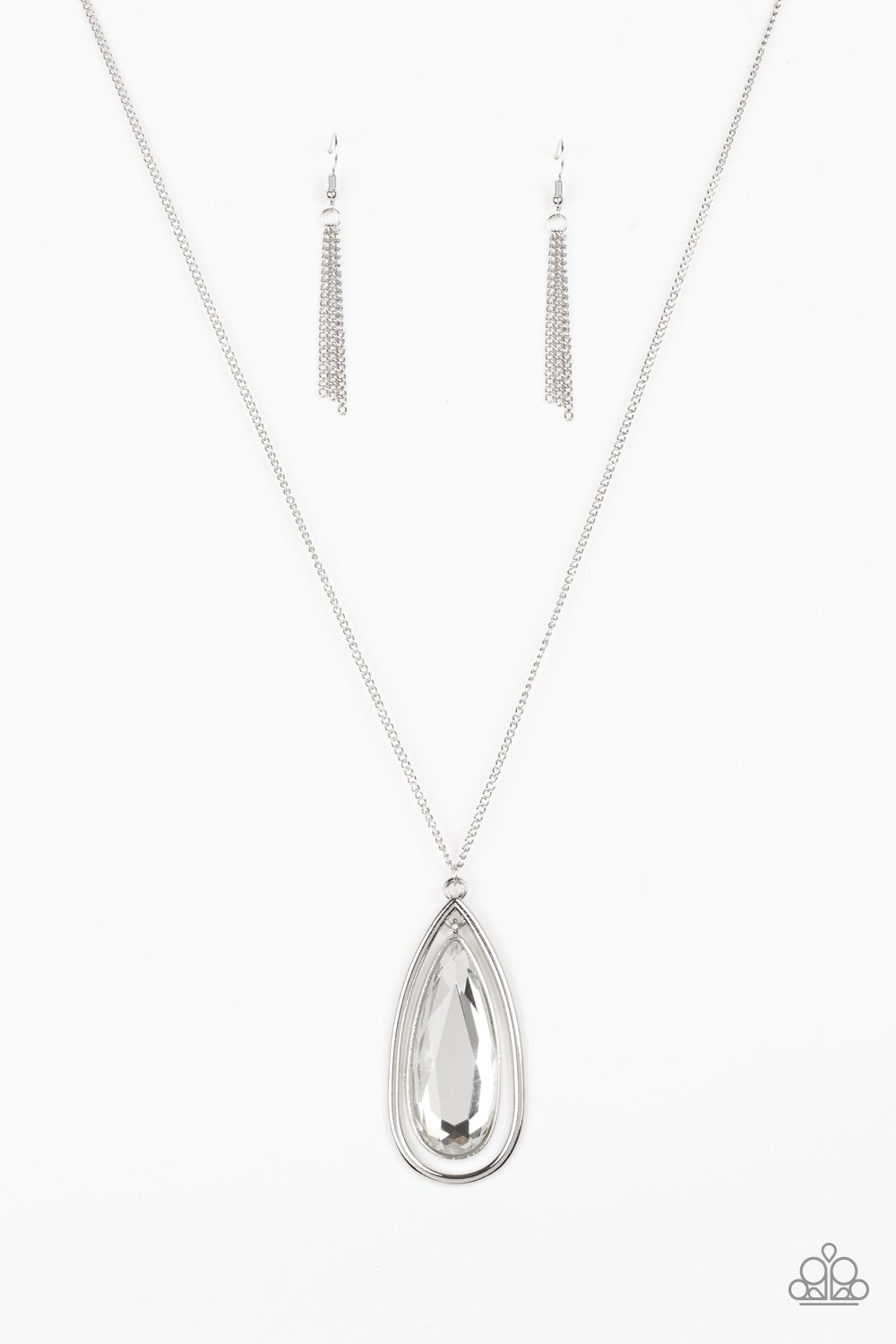 THE ROYAL CORONATION SILVER WHITE PENDANT 2018 CONVENTION EXCLUSIVE NECKLACE - PAPARAZZI